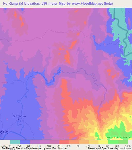 Pe Riang (5),Laos Elevation Map