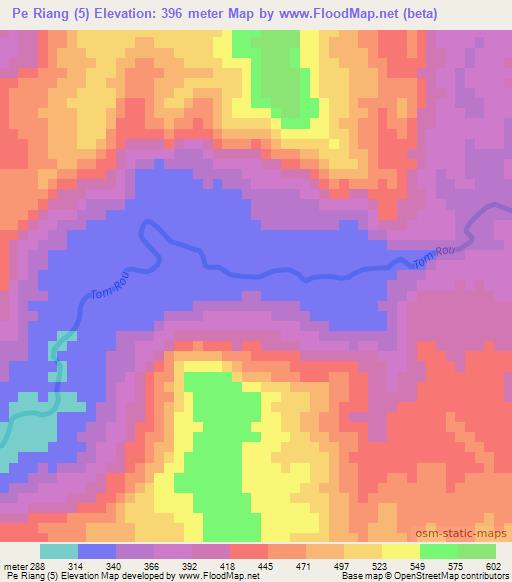 Pe Riang (5),Laos Elevation Map