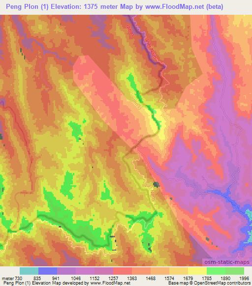 Peng Plon (1),Laos Elevation Map