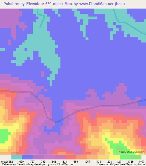 Pahaitrouay,Laos Elevation Map