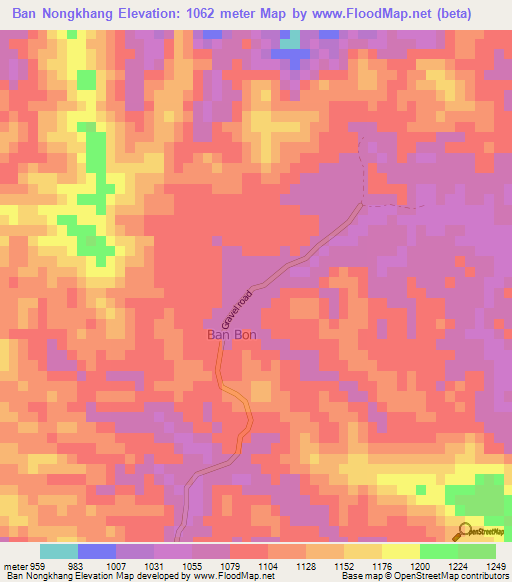 Ban Nongkhang,Laos Elevation Map