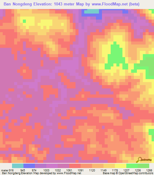 Ban Nongdeng,Laos Elevation Map