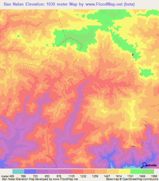 Ban Nalan,Laos Elevation Map