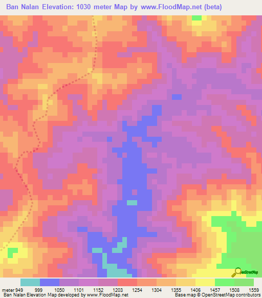 Ban Nalan,Laos Elevation Map