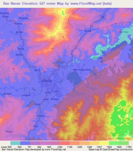 Ban Navan,Laos Elevation Map