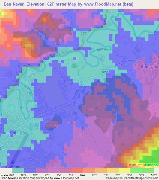 Ban Navan,Laos Elevation Map