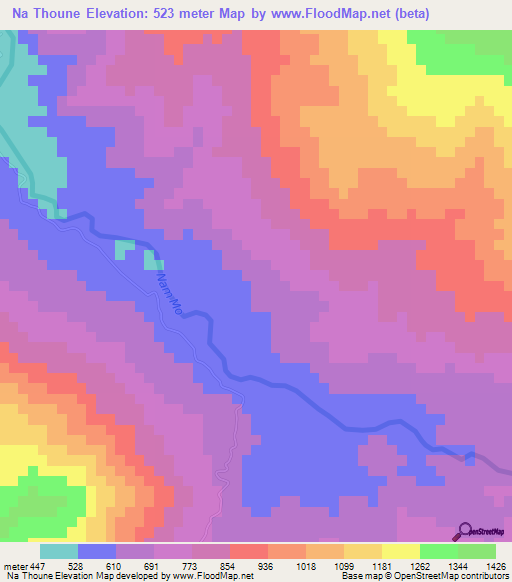 Na Thoune,Laos Elevation Map