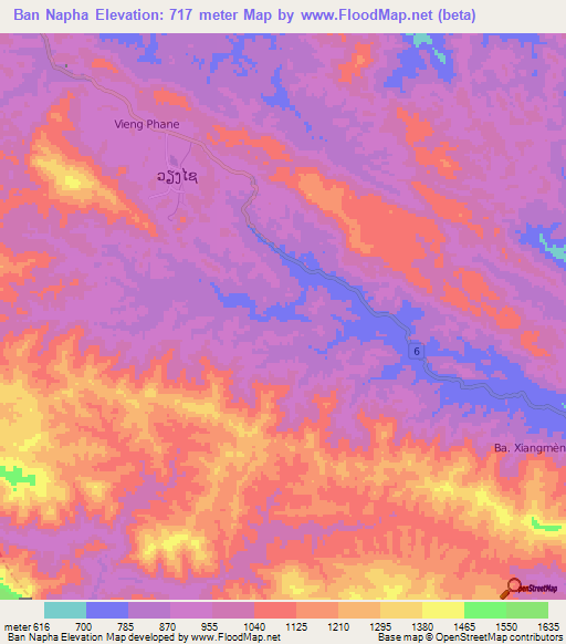 Ban Napha,Laos Elevation Map