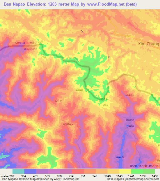 Ban Napao,Laos Elevation Map