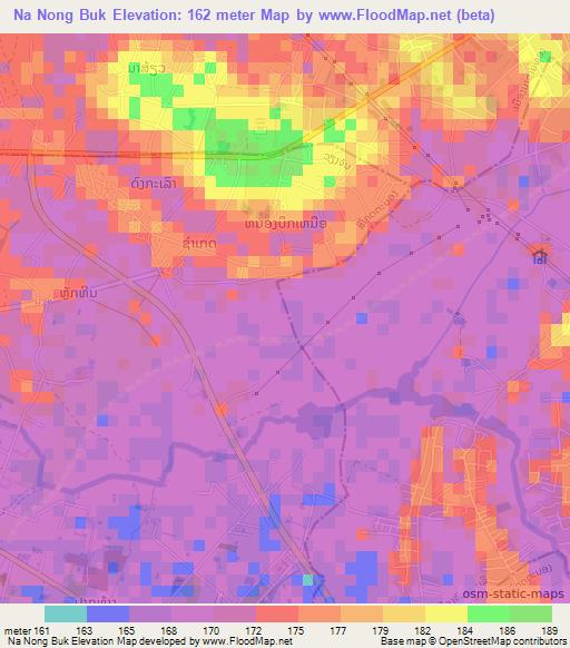 Na Nong Buk,Laos Elevation Map