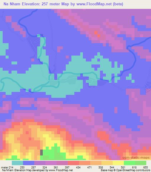 Na Nham,Laos Elevation Map