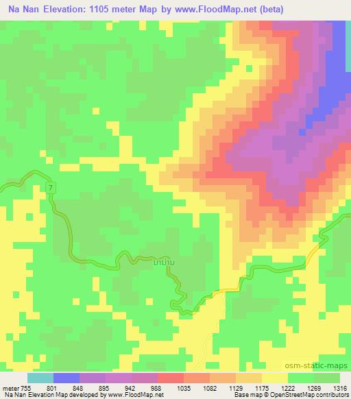 Na Nan,Laos Elevation Map