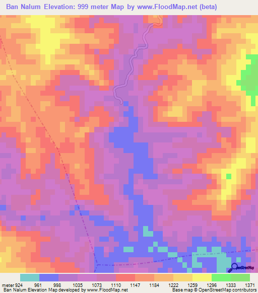 Ban Nalum,Laos Elevation Map