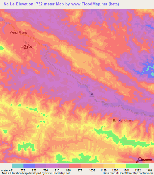 Na Le,Laos Elevation Map