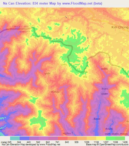 Na Can,Laos Elevation Map