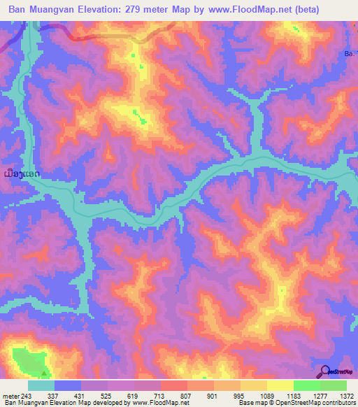 Ban Muangvan,Laos Elevation Map