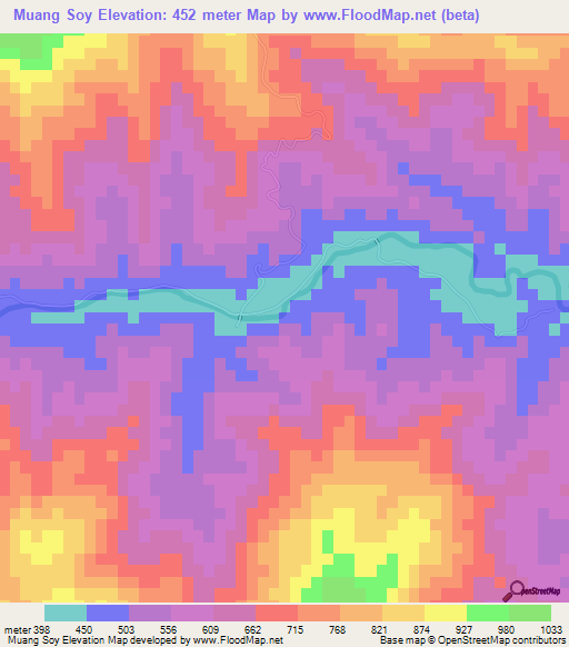 Muang Soy,Laos Elevation Map