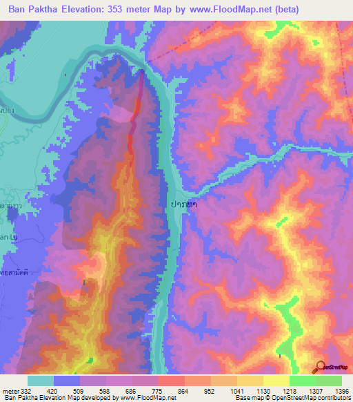 Ban Paktha,Laos Elevation Map