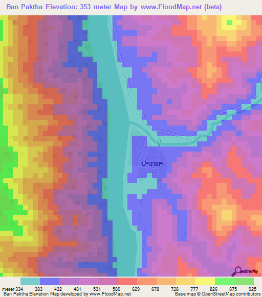 Ban Paktha,Laos Elevation Map