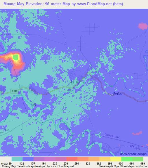 Muang May,Laos Elevation Map