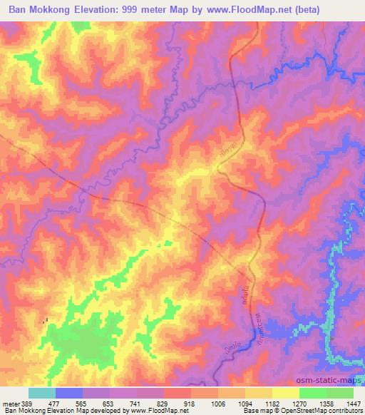 Ban Mokkong,Laos Elevation Map