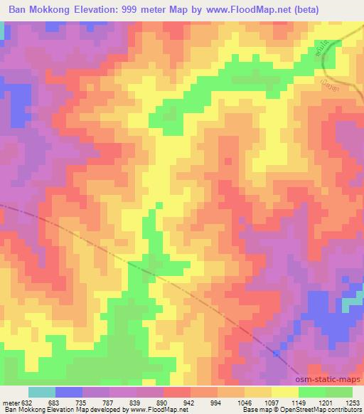 Ban Mokkong,Laos Elevation Map