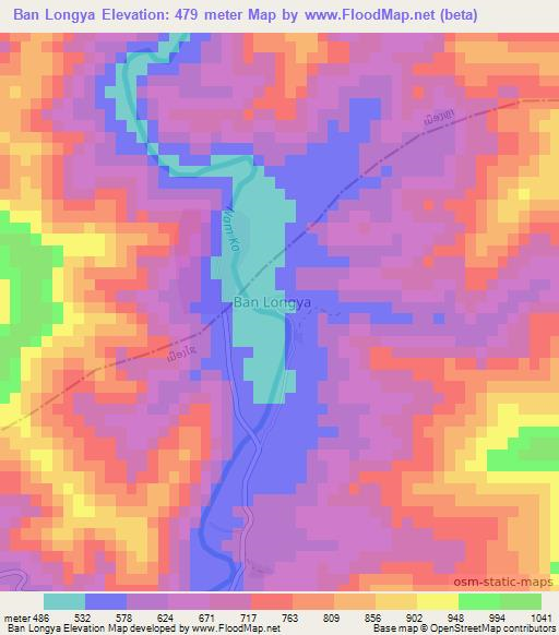 Ban Longya,Laos Elevation Map