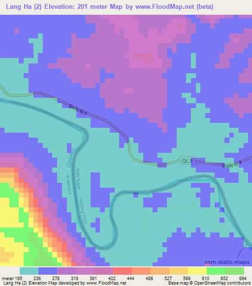 Lang Ha (2),Laos Elevation Map