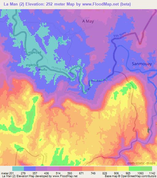 La Man (2),Laos Elevation Map