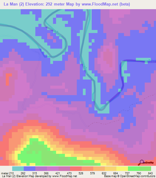 La Man (2),Laos Elevation Map