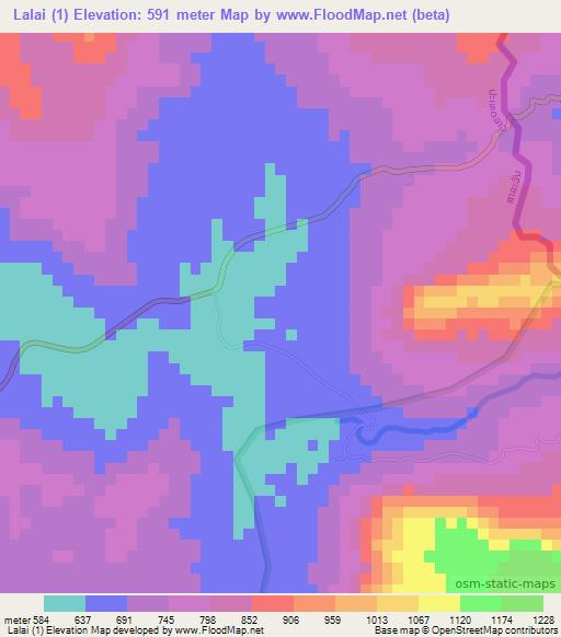 Lalai (1),Laos Elevation Map