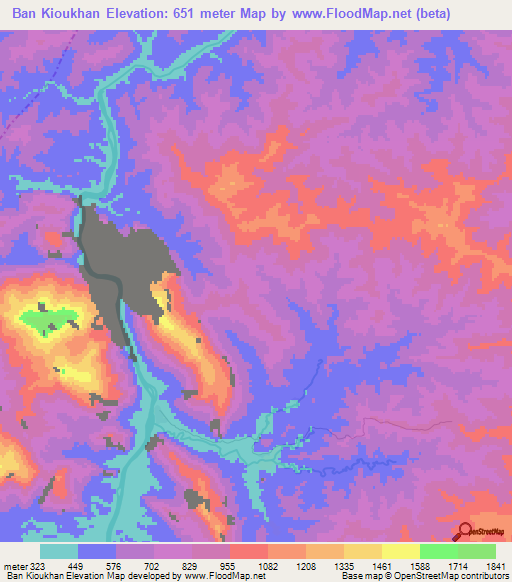 Ban Kioukhan,Laos Elevation Map