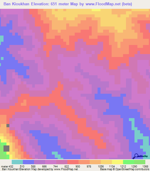 Ban Kioukhan,Laos Elevation Map