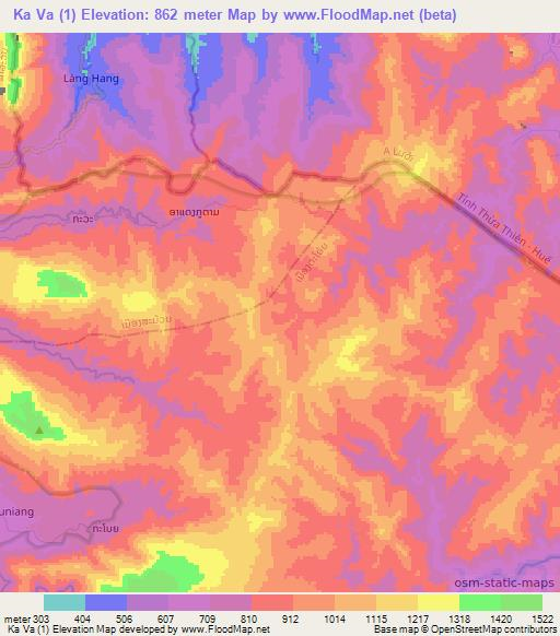 Ka Va (1),Laos Elevation Map