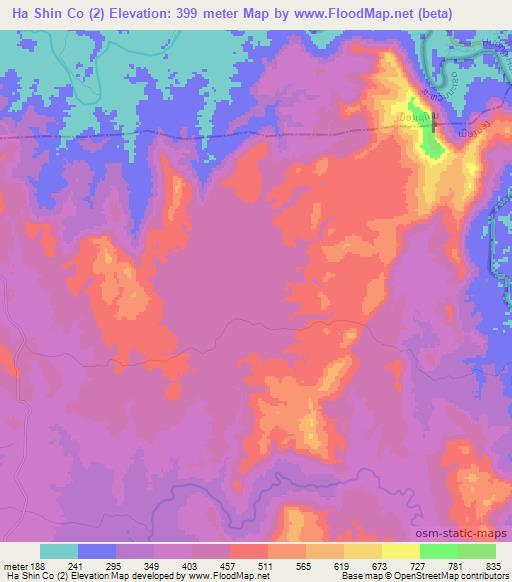 Ha Shin Co (2),Laos Elevation Map