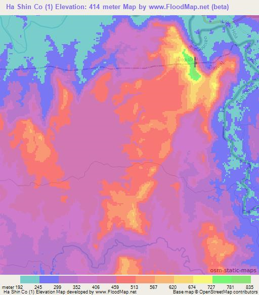 Ha Shin Co (1),Laos Elevation Map