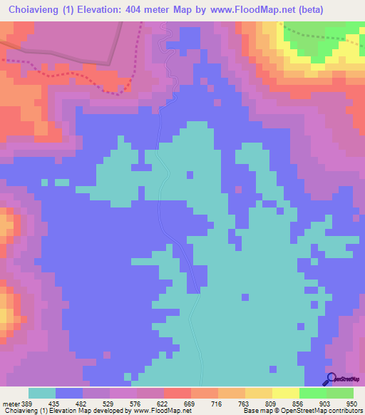 Choiavieng (1),Laos Elevation Map