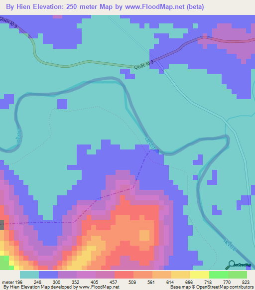 By Hien,Laos Elevation Map