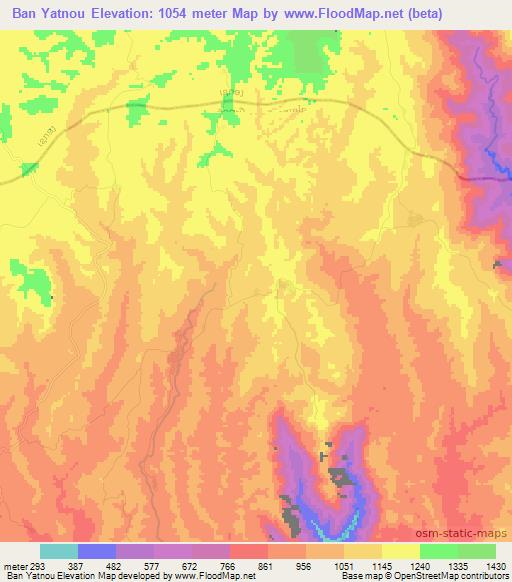 Ban Yatnou,Laos Elevation Map