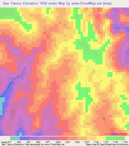 Ban Yatnou,Laos Elevation Map