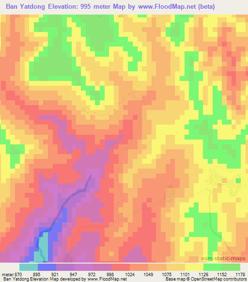 Ban Yatdong,Laos Elevation Map