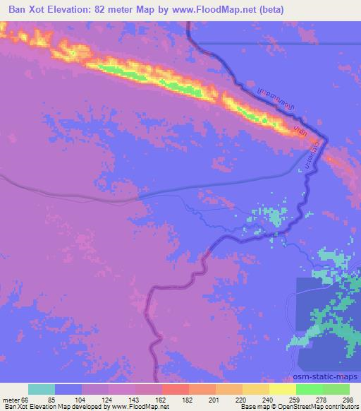 Ban Xot,Laos Elevation Map