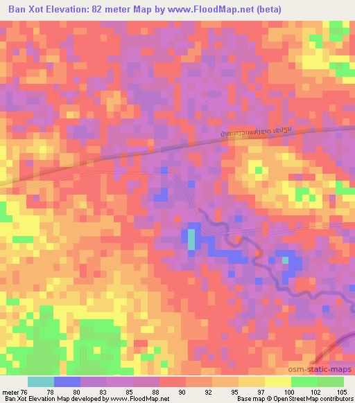 Ban Xot,Laos Elevation Map