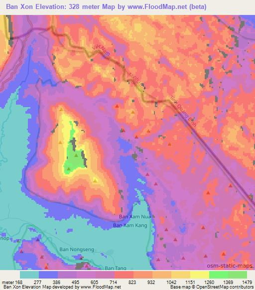 Ban Xon,Laos Elevation Map