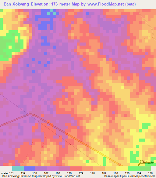 Ban Xokvang,Laos Elevation Map