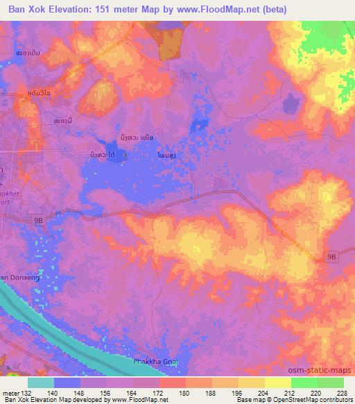 Ban Xok,Laos Elevation Map