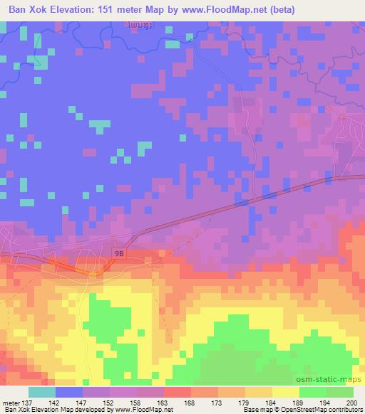 Ban Xok,Laos Elevation Map