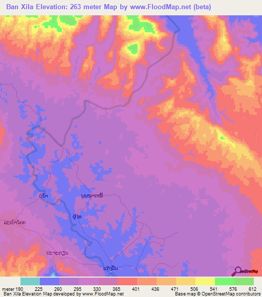 Ban Xila,Laos Elevation Map