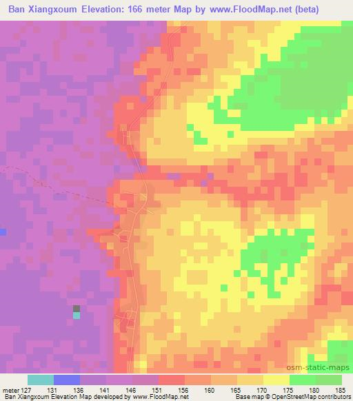 Ban Xiangxoum,Laos Elevation Map