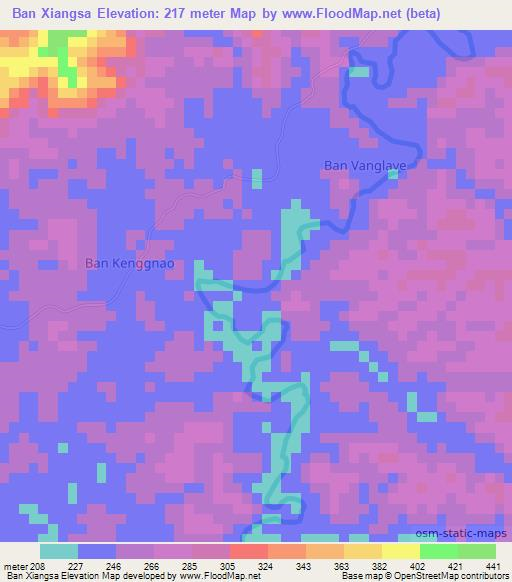 Ban Xiangsa,Laos Elevation Map